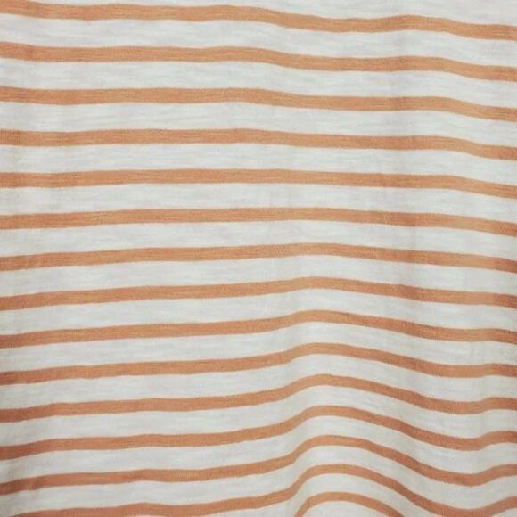 J Crew Embellished Striped Top Tan Ivory 3/4 Sleeve Women Size S Cotton - Picture 9 of 10